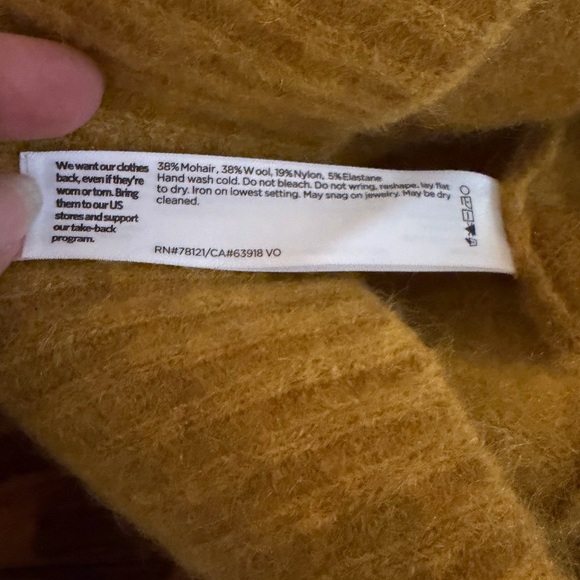 Eileen Fisher Mustard Button-Up Cardigan Size XL Wool,Mohair, Never worn. - Picture 9 of 10